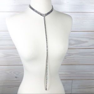 Diamond Silver Necklace Evening Cocktail Party New